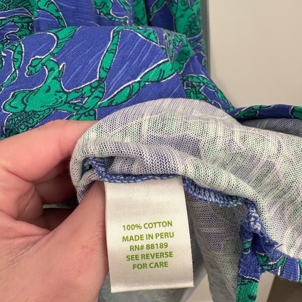 Lilly Pulitzer Noelle Hooded Coverup Tunic in Loopy Elephants Size Large - Picture 4 of 14